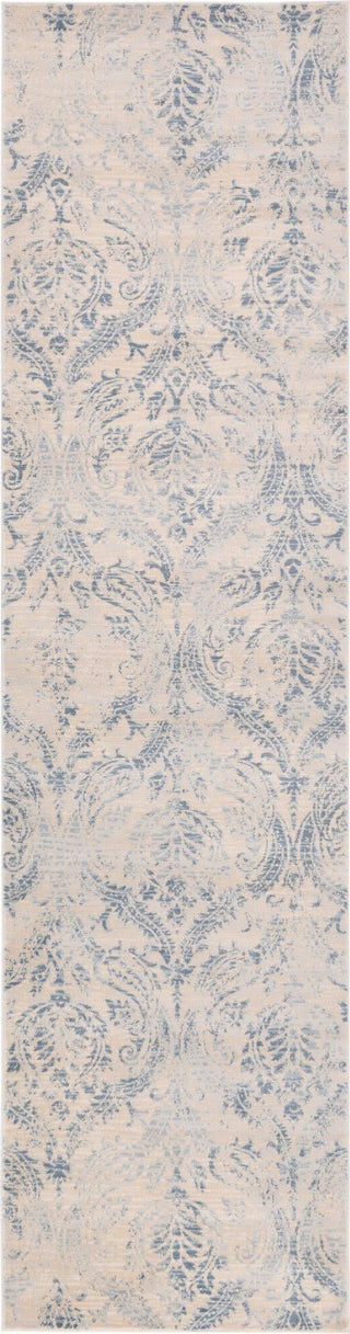 Unique Loom Paris T-G376B Blue Area Rug Runner Top-down Image