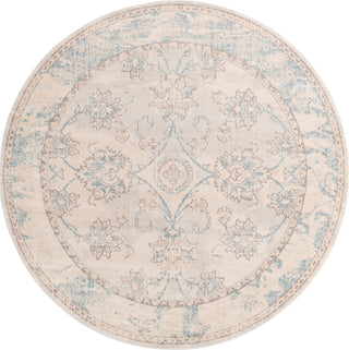 Unique Loom Paris T-G382A Beige Area Rug Round Top-down Image