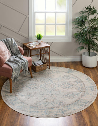 Unique Loom Paris T-G382A Beige Area Rug Round Lifestyle Image