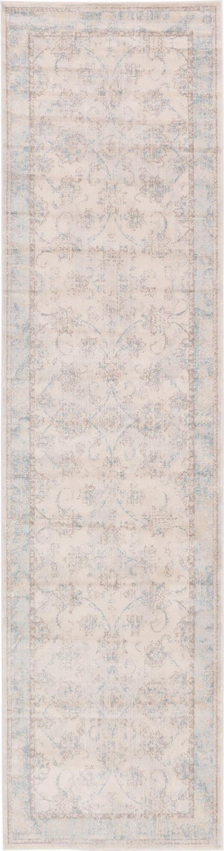 Unique Loom Paris T-G382A Beige Area Rug Runner Top-down Image