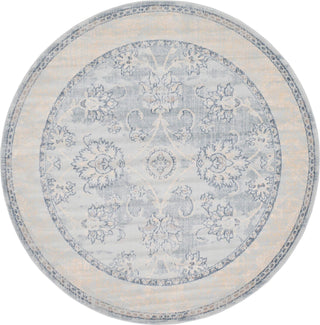 Unique Loom Paris T-G382A Light Blue Area Rug Round Lifestyle Image