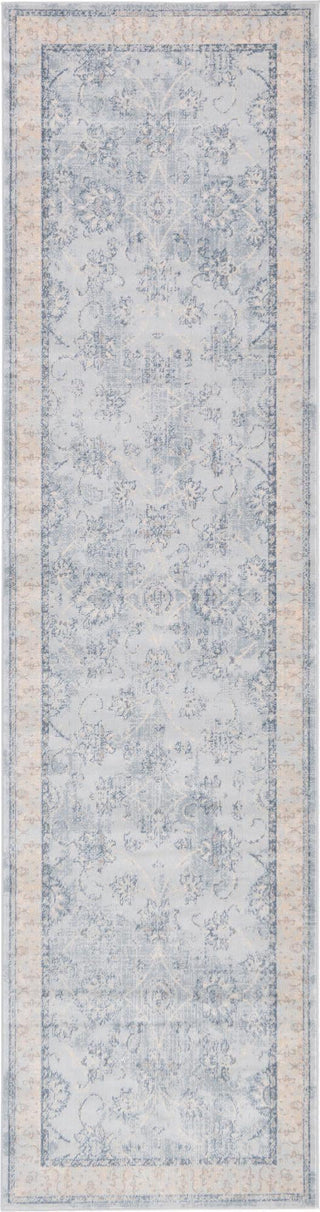 Unique Loom Paris T-G382A Light Blue Area Rug Runner Top-down Image