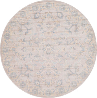 Unique Loom Paris T-G383A Gray Area Rug Round Top-down Image