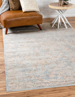 Unique Loom Paris T-G383A Light Blue Area Rug Rectangle Lifestyle Image Feature