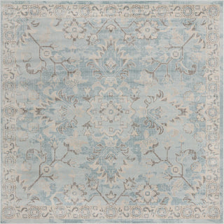 Unique Loom Paris T-G383A Light Blue Area Rug Square Lifestyle Image