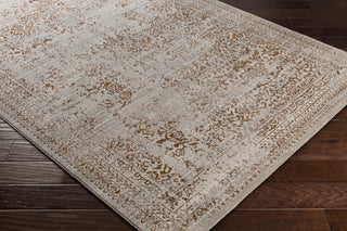 Surya Peachtree PCH-1005 Burnt Orange Taupe Dark Brown Cream Area Rug Corner Image