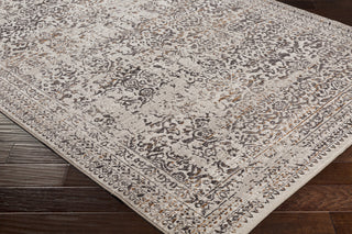 Surya Peachtree PCH-1006 Dark Brown Taupe Burnt Orange Cream Area Rug Corner Image