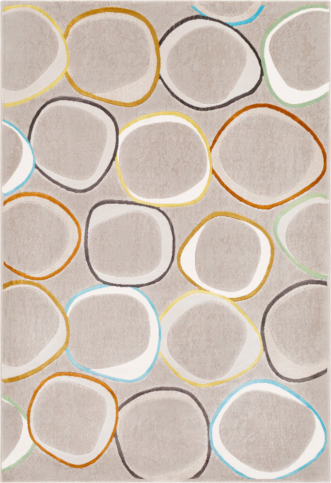 Surya Peachtree PCH-1016 Sky Blue Lime Burnt Orange Dark Brown Taupe Cream Area Rug main image