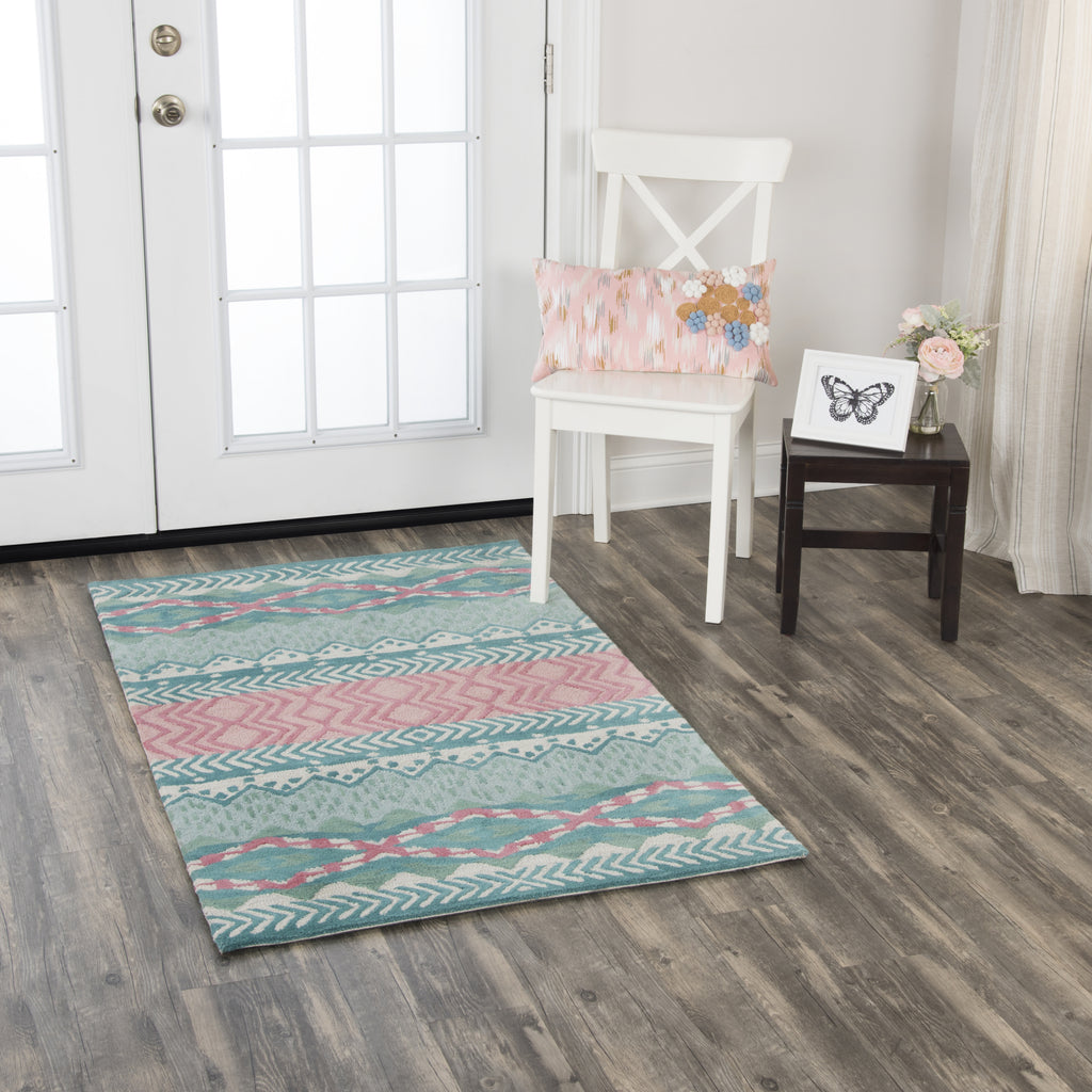 Rizzy Play Day PD343B Teal Area Rug  Feature