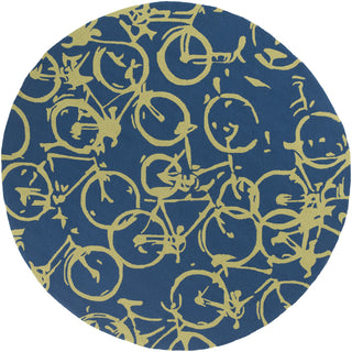 Surya Pandemonium PDM-1001 Cobalt Area Rug by Mike Farrell 8' Round