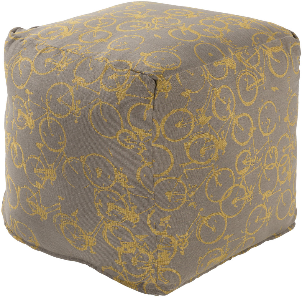 Surya Peddle Power PDPF-002 Neutral Pouf by Mike Farrell 18 X 18 X 18 Cube