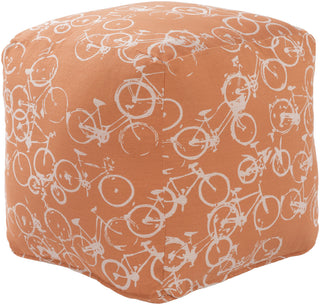 Surya Peddle Power PDPF-003 Orange Pouf by Mike Farrell