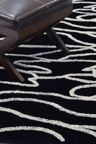 Dalyn Pesario PE3 Black Area Rug Detail Image