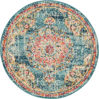 Unique Loom Penrose T-CRTN1 Blue Area Rug Round Top-down Image