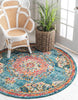 Unique Loom Penrose T-CRTN1 Blue Area Rug Round Lifestyle Image