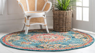 Unique Loom Penrose T-CRTN1 Blue Area Rug Round Lifestyle Image