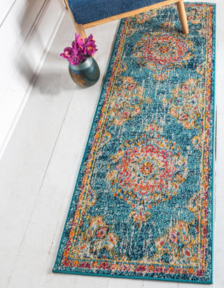 Unique Loom Penrose T-CRTN1 Blue Area Rug Runner Lifestyle Image