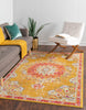 Unique Loom Penrose T-CRTN1 Gold Area Rug Rectangle Lifestyle Image Feature