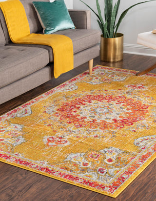 Unique Loom Penrose T-CRTN1 Gold Area Rug Rectangle Lifestyle Image