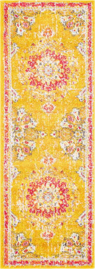 Unique Loom Penrose T-CRTN1 Gold Area Rug Runner Top-down Image