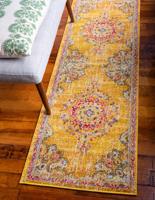 Unique Loom Penrose T-CRTN1 Gold Area Rug Runner Lifestyle Image