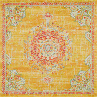 Unique Loom Penrose T-CRTN1 Gold Area Rug Square Top-down Image