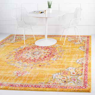 Unique Loom Penrose T-CRTN1 Gold Area Rug Square Lifestyle Image