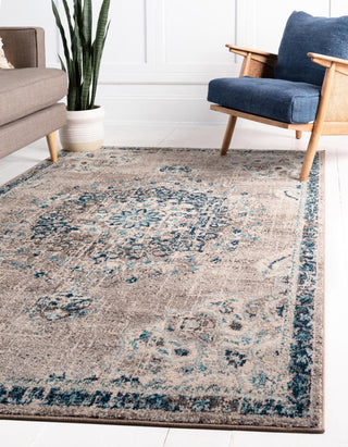 Unique Loom Penrose T-CRTN1 Gray Area Rug Rectangle Lifestyle Image Feature