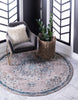 Unique Loom Penrose T-CRTN1 Gray Area Rug Round Lifestyle Image