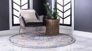 Unique Loom Penrose T-CRTN1 Gray Area Rug Round Lifestyle Image