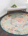 Unique Loom Penrose T-CRTN1 Green Area Rug Round Lifestyle Image