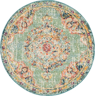 Unique Loom Penrose T-CRTN1 Green Area Rug Round Lifestyle Image