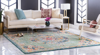 Unique Loom Penrose T-CRTN1 Green Area Rug Square Lifestyle Image