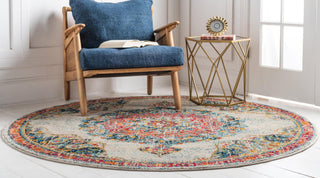 Unique Loom Penrose T-CRTN1 Ivory Area Rug Round Lifestyle Image