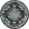 Unique Loom Penrose T-CRTN1 Navy Blue Area Rug Round Top-down Image