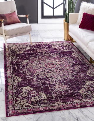 Unique Loom Penrose T-CRTN1 Purple Area Rug Rectangle Lifestyle Image Feature