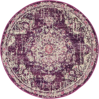 Unique Loom Penrose T-CRTN1 Purple Area Rug Round Top-down Image