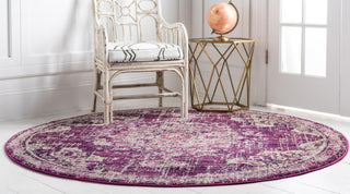 Unique Loom Penrose T-CRTN1 Purple Area Rug Round Lifestyle Image