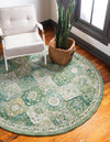 Unique Loom Penrose T-CRTN2 Green Area Rug Round Lifestyle Image