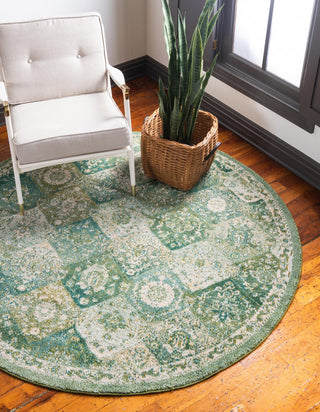 Unique Loom Penrose T-CRTN2 Green Area Rug Round Lifestyle Image