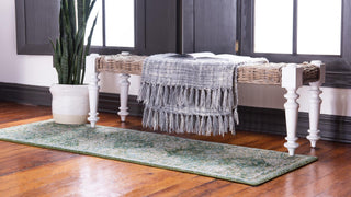 Unique Loom Penrose T-CRTN2 Green Area Rug Runner Lifestyle Image