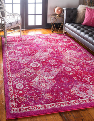 Unique Loom Penrose T-CRTN2 Magenta Area Rug Rectangle Lifestyle Image Feature