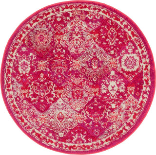 Unique Loom Penrose T-CRTN2 Magenta Area Rug Round Top-down Image