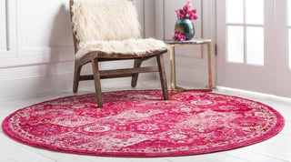 Unique Loom Penrose T-CRTN2 Magenta Area Rug Round Lifestyle Image