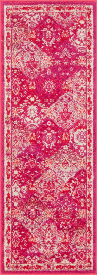 Unique Loom Penrose T-CRTN2 Magenta Area Rug Runner Top-down Image