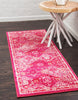 Unique Loom Penrose T-CRTN2 Magenta Area Rug Runner Lifestyle Image