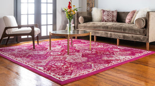 Unique Loom Penrose T-CRTN2 Magenta Area Rug Square Lifestyle Image