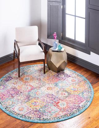 Unique Loom Penrose T-CRTN2 Multi Area Rug Round Lifestyle Image