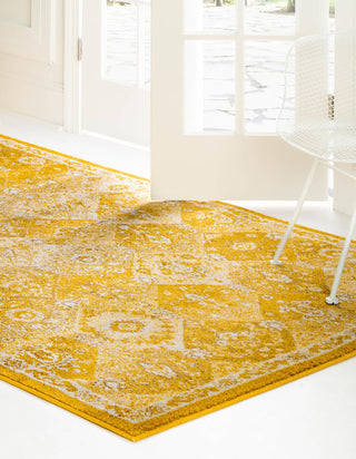 Unique Loom Penrose T-CRTN2 Yellow Area Rug Rectangle Lifestyle Image