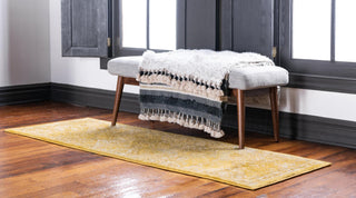 Unique Loom Penrose T-CRTN2 Yellow Area Rug Runner Lifestyle Image